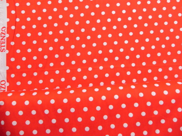 Baumwollstoff rot Punkte 1 cm Stenzo