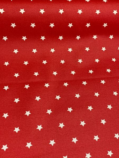 Wachstuch weich Sterne rot beschichtete Baumwolle (18,84 EUR / m)