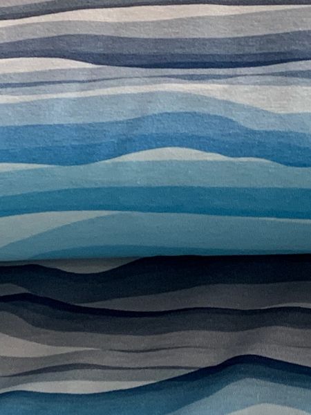 Wavy Stripes by lycklig design Wellenstreifen Swafing Blau (15,80 EUR / m)